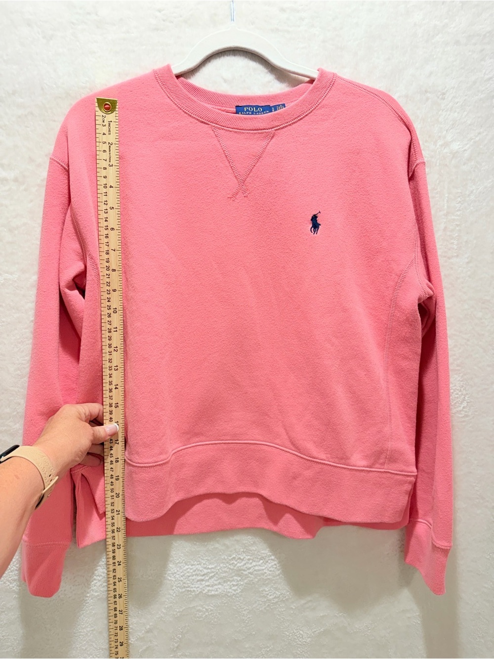 Polo Ralph Lauren Pink French Terry Sweatshirt Pony Logo Hi Low Hem SP (CKB074) - Picture 13 of 16
